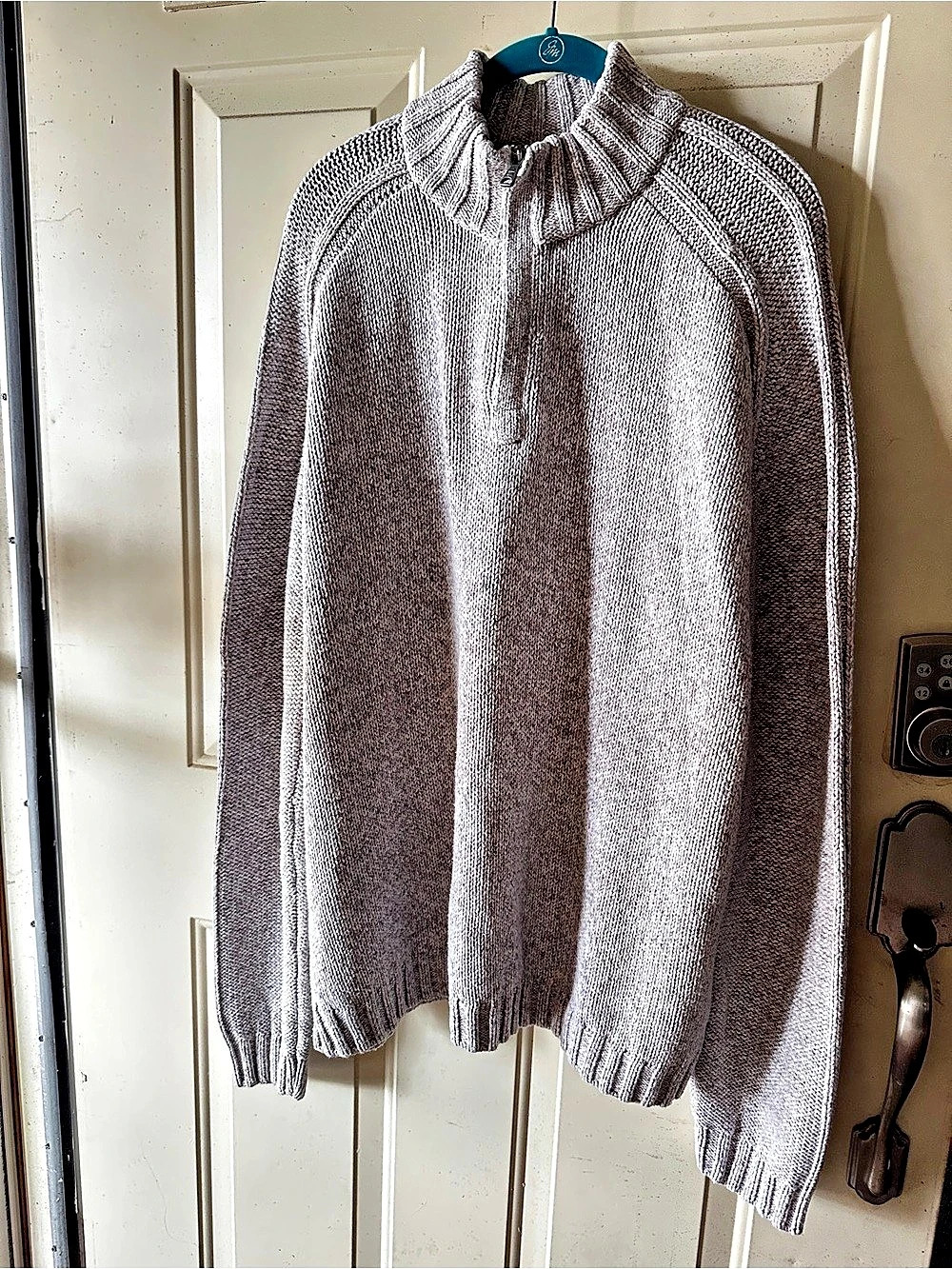 Blue Harbor Vintage Gray 3/4 Zip-Up Sweater Marks & Spencer